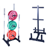 Bumper (2 Inch) Weight Plates & Bar Storage Rack