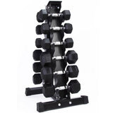 6 Pairs Rubberised Hex Dumbbells & Rack Set