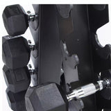 6 Pairs Rubberised Hex Dumbbells & Rack Set