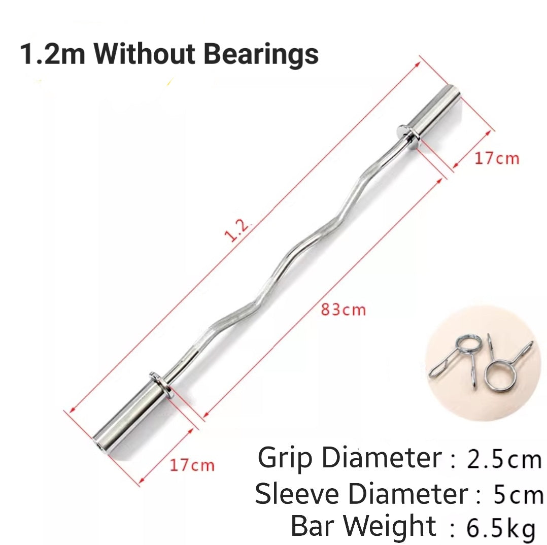 1.2m Olympic (2 Inch) Ez Curl Bar – GYMZGARAGE SINGAPORE