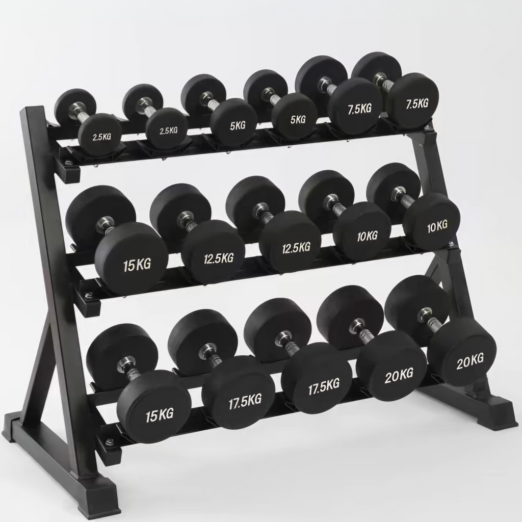 Round Head Dumbbells Set Optional With Rack PRE ORDER GYMZGARAGE SINGAPORE