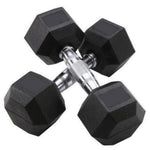 12 Pairs (2.5kg -30kg) Rubberised Hex Dumbbells Set