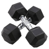 12 Pairs (2.5kg -30kg) Rubberised Hex Dumbbells Set