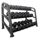 12 Pairs (2.5kg -30kg) Rubberised Hex Dumbbells Set, Optional With Rack [PRE-ORDER]