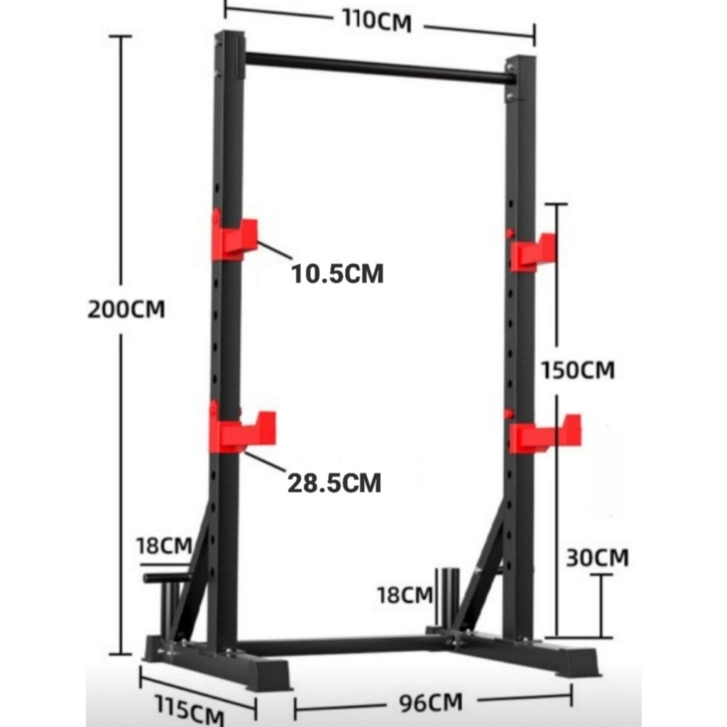 Half squat rack outlet dimensions